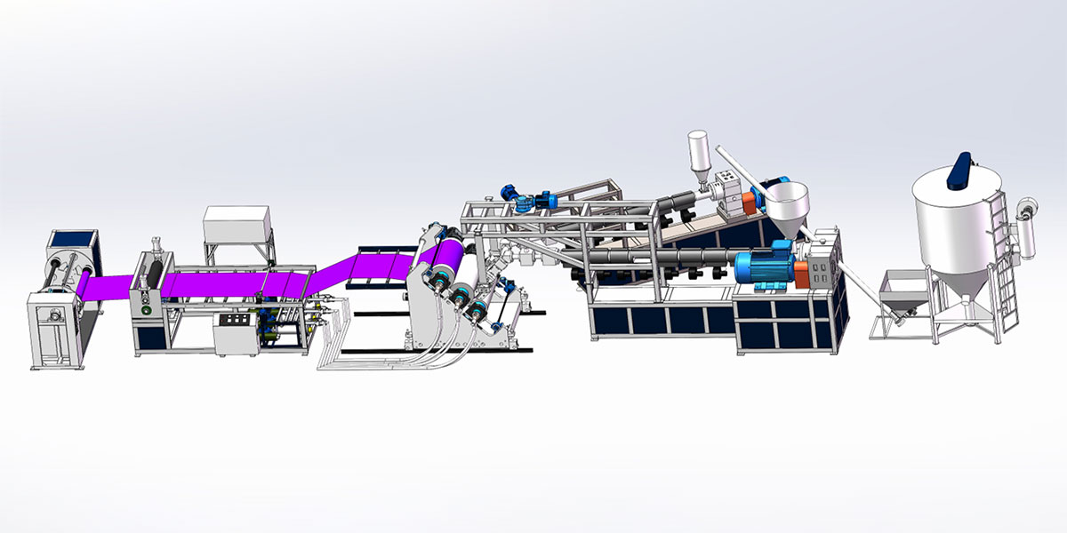PP, PS ,PP&PS Single-layerTwo-color Co-extrusion Blister Sheet Extrusion Line Equipment